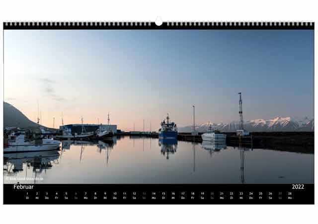 Jahreskalender Island | Februar 2022 | Dalv&iacute;k